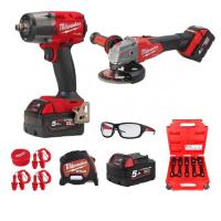 Набор Milwaukee M18 FMTIW100P (гайковерт акк M18 FMTIW2F + ушм акк M18 FSAG)